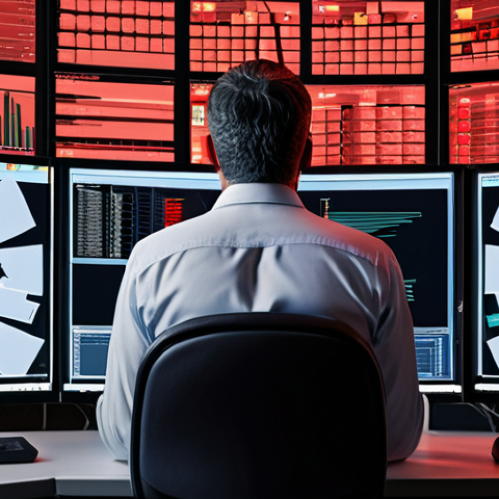**

A stressed IT security professional surrounded by screens displaying numerous red alert notifications and complex log data. Overwhelmed by the volume and struggling to identify actual threats. The scene should convey a sense of urgency and information overload. The prompt would ideally capture a scenario with "False Positives" and "SIEM Overload".

**