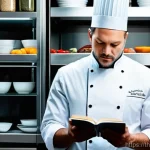 Home 13 SIEM 시스템의 설정 오류 및 해결 방법 - A focused male chef, mid-30s, wearing a pristine white chef's jacket and hat, standing in a gleaming...