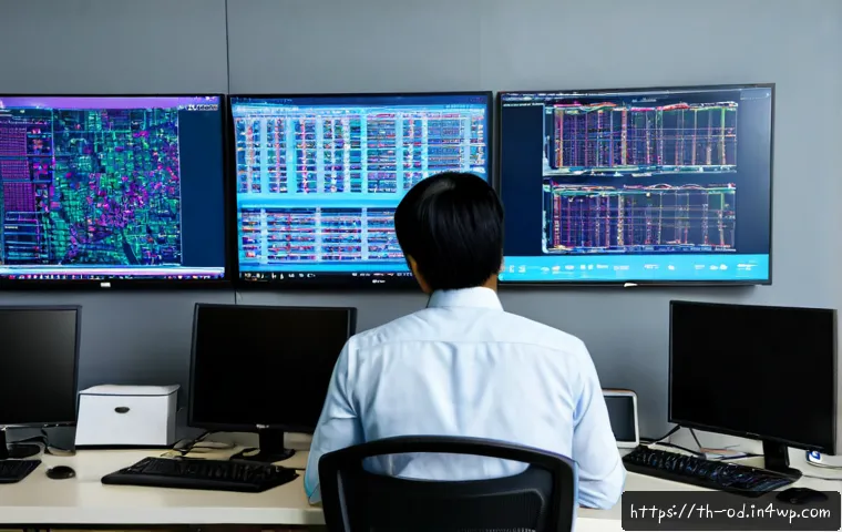 Home 17 SIEM 구축 시 발생할 수 있는 일반적인 문제 - Photorealistic Thai cybersecurity operations room during a SIEM deployment problem, Thai IT engineer...